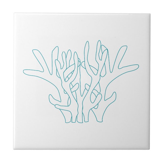 Carreau Branche de Corail Aqua Blanche (Devant)