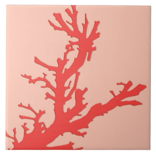 Carreau Branche de corail - nuances de corail orange