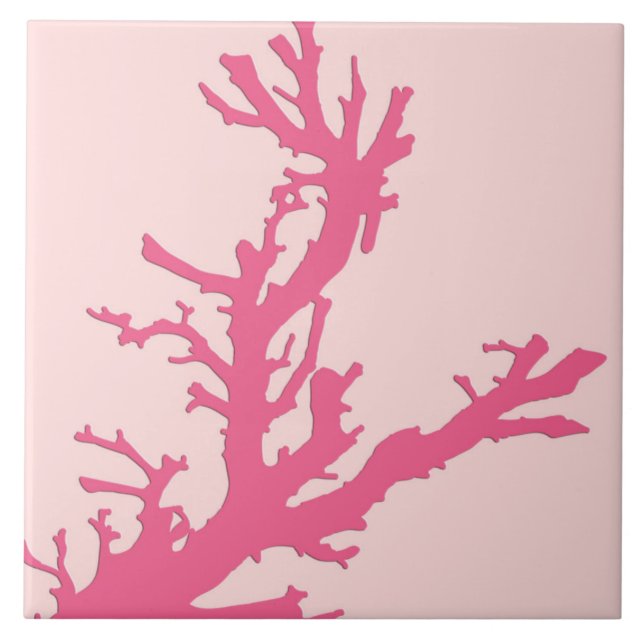 Carreau Branche de corail - nuances de rose corail (Devant)