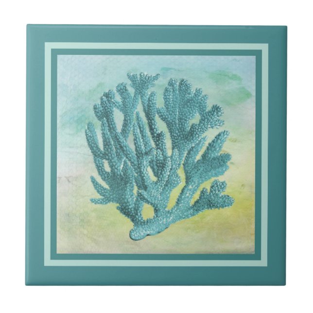 Carreau Branche de corail turquoise foncé (Devant)