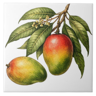 Carreau Branche de fruit de mangue de style vintage