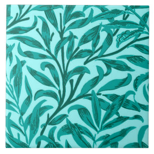 Carreau Branche, turquoise et Aqua de saule de William