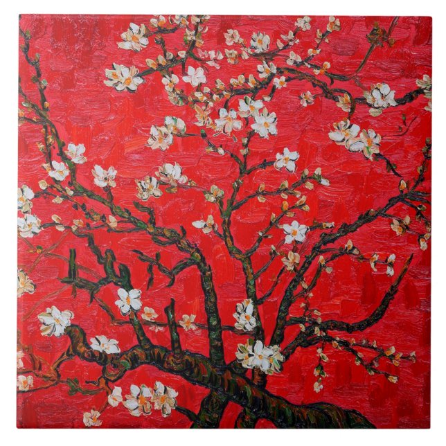 Carreau Branches d'Amandiers en fleurs, Van Gogh (Devant)