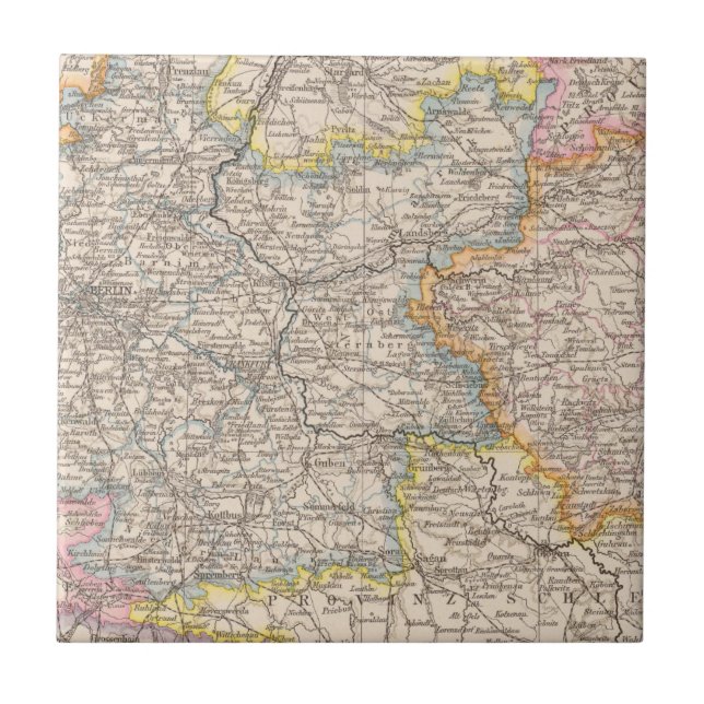 Carreau Brandebourg, carte d'atlas de Posen (Devant)
