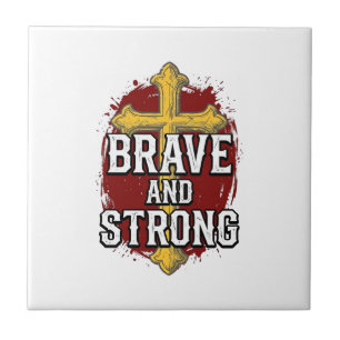Carreau Brave et Fort Design de Chemise Vintage Croix_1