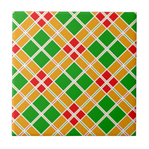Carreau Bright Argyl rouge vert jaune motif accessoire