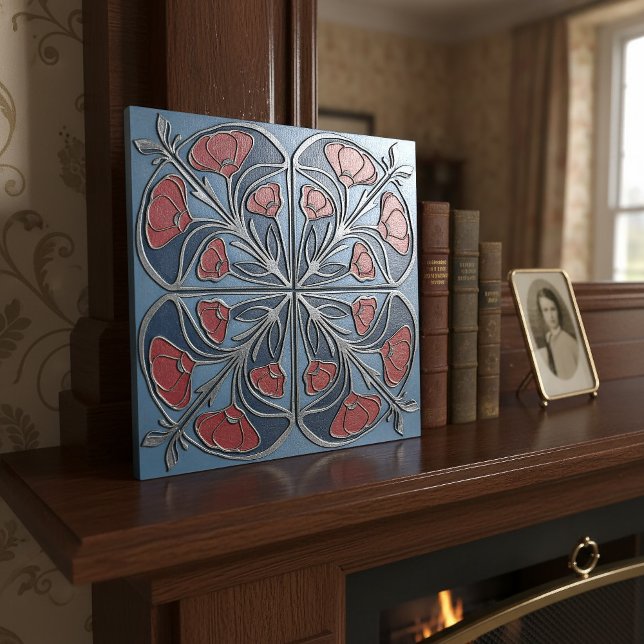 Carreau Bright Art Nouveau Floral Medallion#13 ID1193 (Créateur téléchargé)