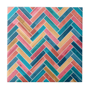 Carreau Bright Colorful Herringbone Pattern