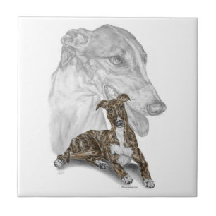 Carreau Brindle Greyhound Chig Art
