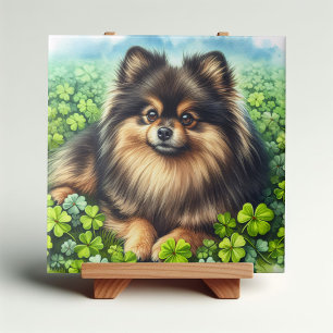 Carreau Brindle Pomeranian Shamrock