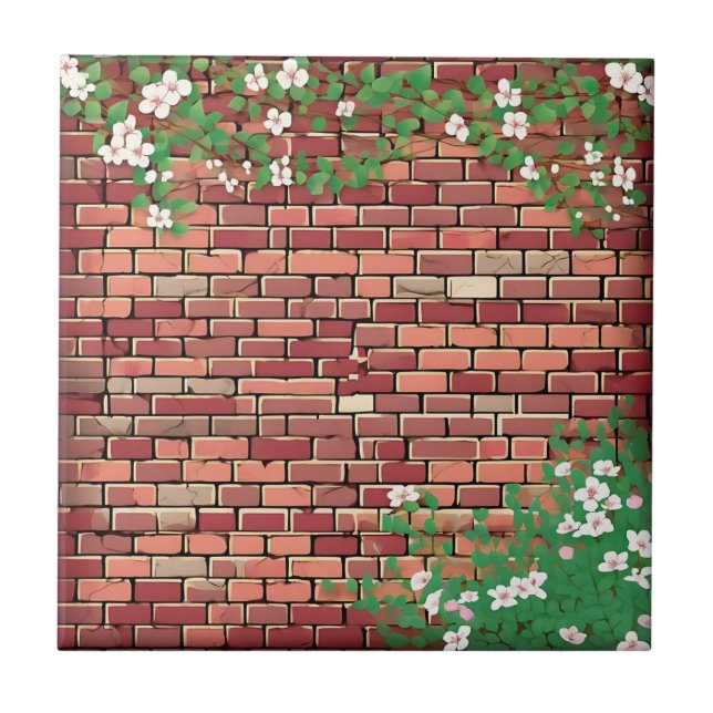 Carreau Brique Rustique Avec Floral (Devant)