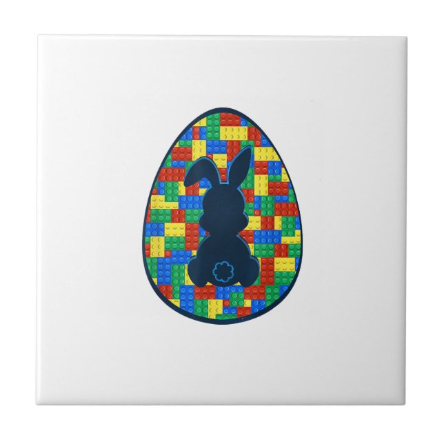 Carreau Briques de construction Lapin de Pâques Garçons Fi (Devant)