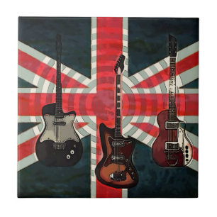 Carreau British Union Jack Flag Rock Roll Electric Guitar