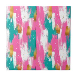 Carreau Brochures Abstraites colorées - Menthe et rose (3)