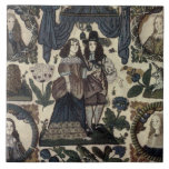 Carreau Broderie de perles Charles II et Sa Reine<br><div class="desc">Impression vintage de la Broderie de Beadwork de Charles II et sa reine Catherine de Braganza datant de plusieurs siècles. Catherine était la fille du roi Jean IV du Portugal et comme l'épouse du roi Charles II est devenue reine d'Angleterre,  d'Écosse et d'Irlande de 1662 à 1685.</div>