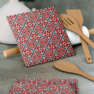 Carreau Broderie Ethnique Slave, Traditionnelle Balkanique