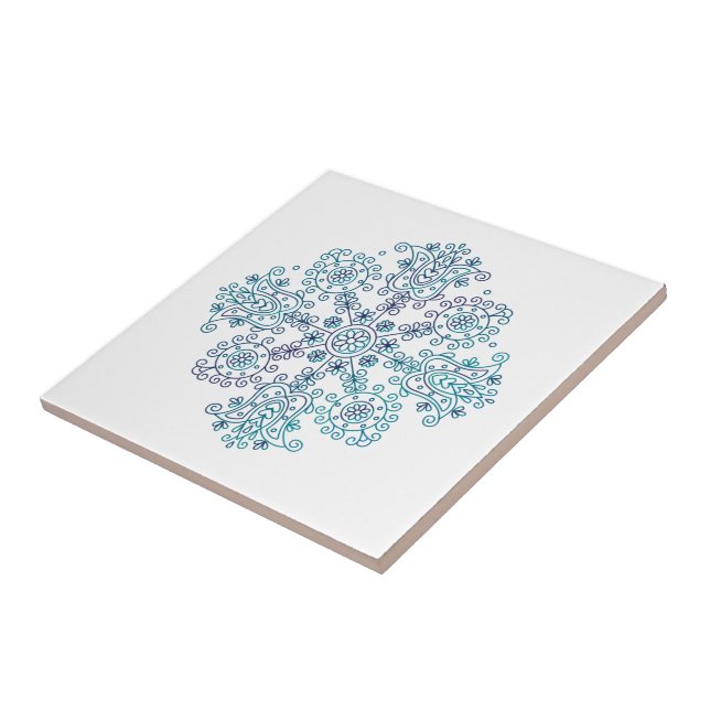 Carreau Broderie folklorique Mandala (Côté)