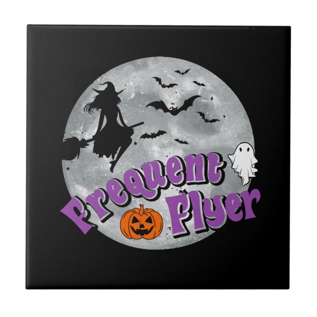 Carreau Broomstick pour sorcière Halloween Circulaire fréq (Devant)