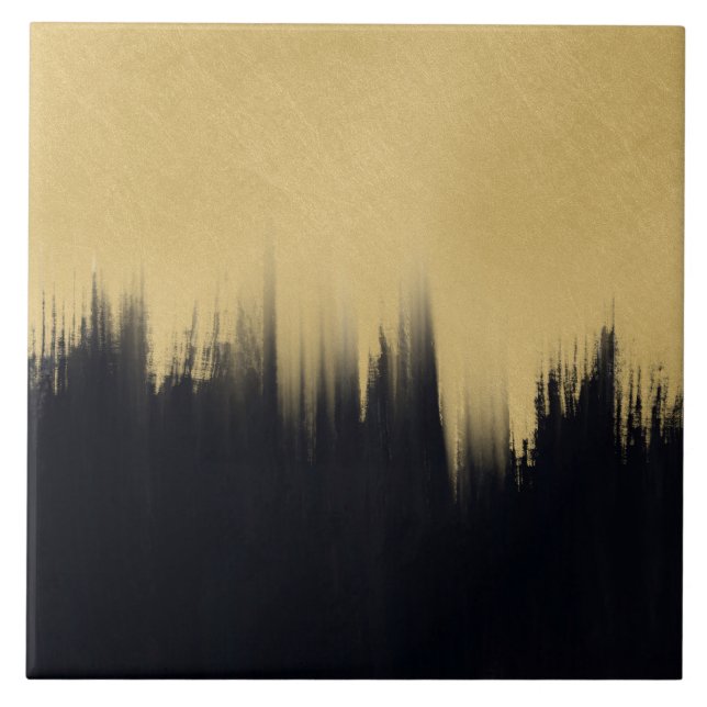 Carreau Brosse moderne traits Gold Black Design (Devant)