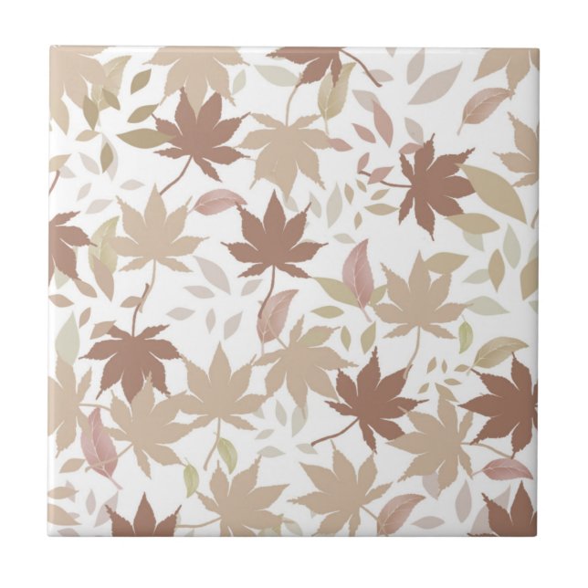 Carreau Brown Automne Floral Feuille Y2K Motif (Devant)