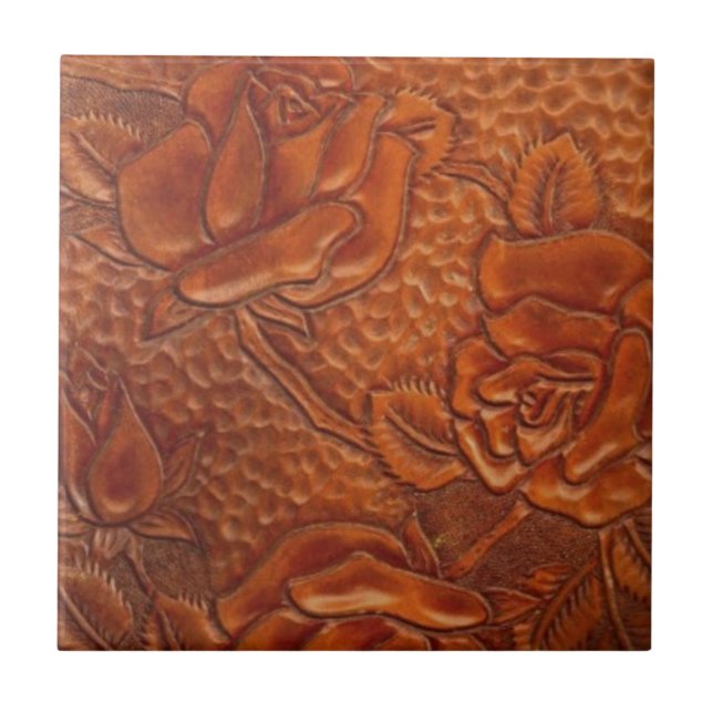 Carreau brown country cowgirl floral leather (Devant)