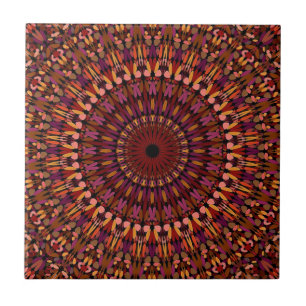 Carreau Brown floral Mandala Design-48566