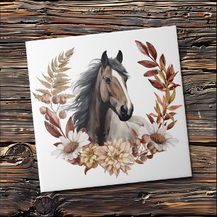 Carreau Brown Grulla Horse Vague d'automne