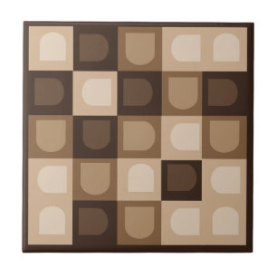 Carreau Brown moderne Boho Arch Motif Aztèque géométrique