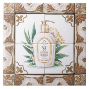 Carreau Brown White SPF 50 Sunscreen Beach House Salle de 