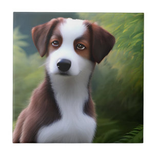 Carreau Bruce The Border Collie Puppy, Carrelage en cérami