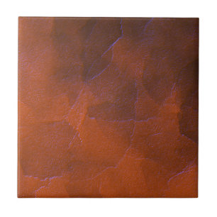 Carreau Brun Orange Rustique Reflets Bleus Art Abstrait