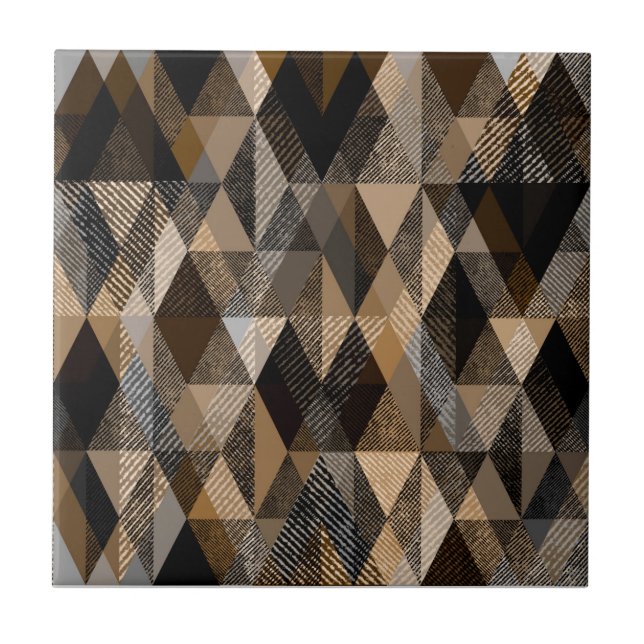 Carreau Brun rhombique texturé avec beige (Devant)