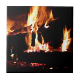 Carreau Bûches dans la cheminée Photographie de feu chaud