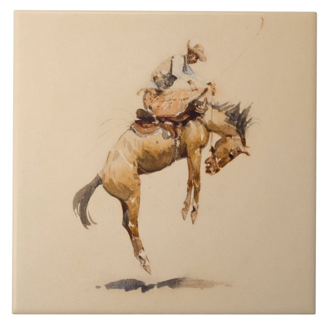 Carreau Bucking Bronco par Edward Borein (Devant)