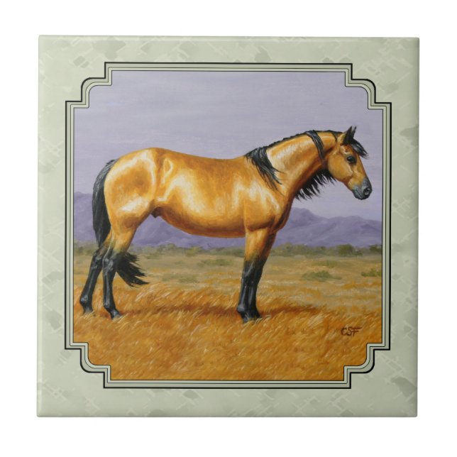 Carreau Buckskin Horse Mustang Stallion (Devant)