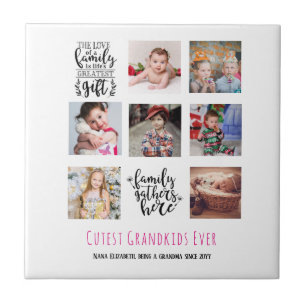 Carreau Budget Famille Photo Collage Cadeau Grand-parent P
