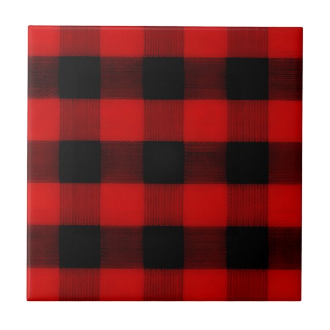 Carreau Buffalo Check Red et Black Plaid (Devant)