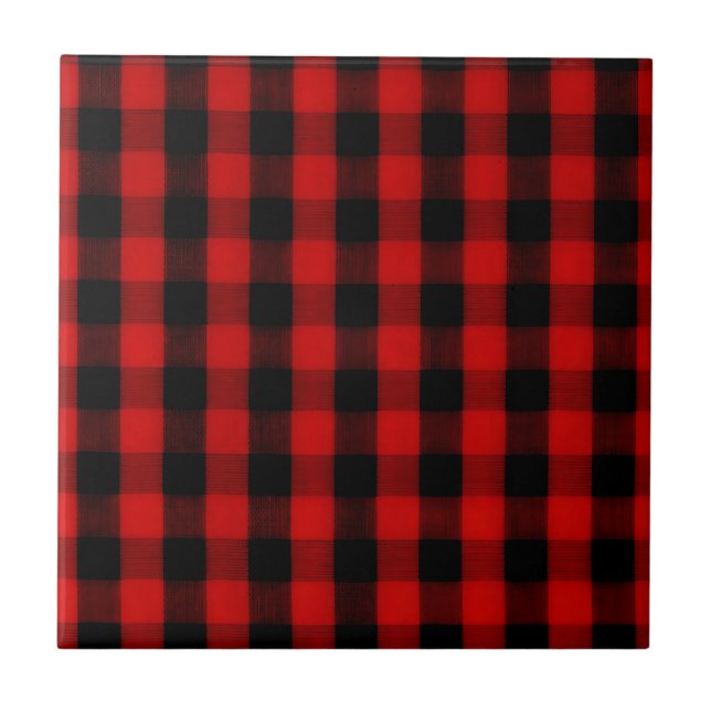 Carreau Buffalo Check Red et Black Plaid (Devant)