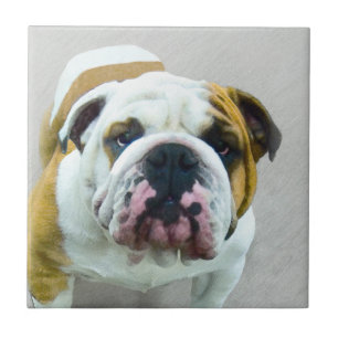 Carreau Bulldog Painting - Joli art original chien