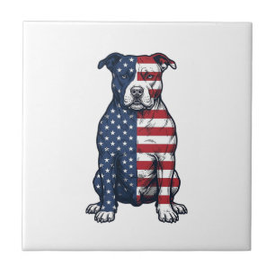 Carreau Bulldog Patriote Gravure Vintage Design Vectoriel