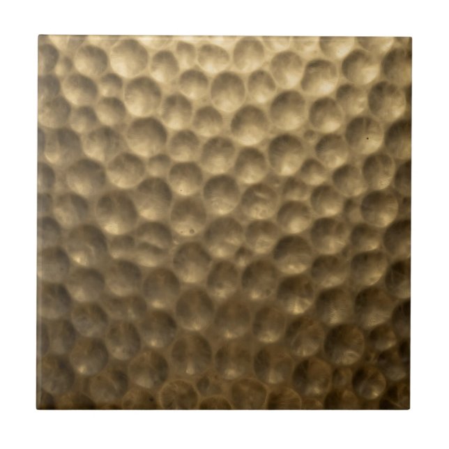 Carreau Bulles de métal texturé martelé or (Devant)