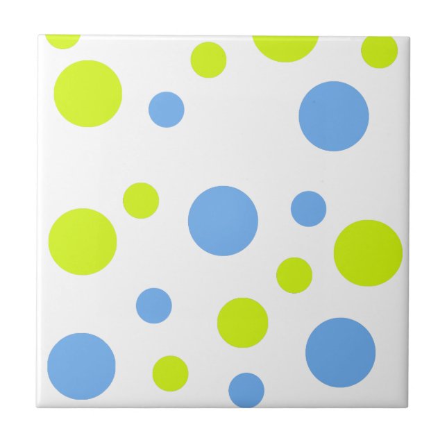 Carreau Bulles Jaunes Bleues Funky Heureuses (Devant)