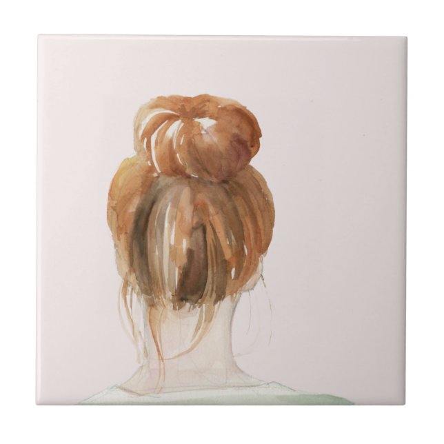 Carreau Bun de noeud à cheveux rouges (Devant)