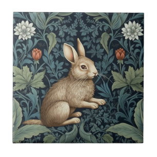 Carreau Bunny dans la forêt Art nouveau