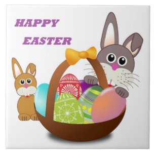 CARREAU BUNNY "HAPPY EASTER"