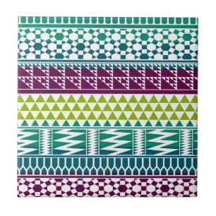 Carreau Burgundy Aqua Géométrique Aztec Tribal Imprimer 