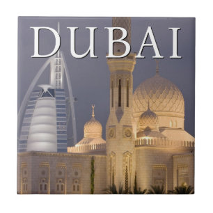 Carreau Burj al Arab Mosquée le soir Dubaï