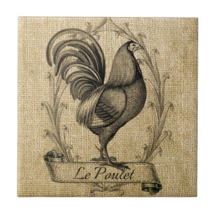 Carreau Burlap vintage de poulet