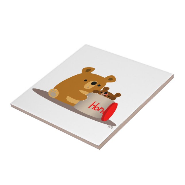 Carreau Bye Bye Honey ! Carrelage d'ours en caricature (Côté)