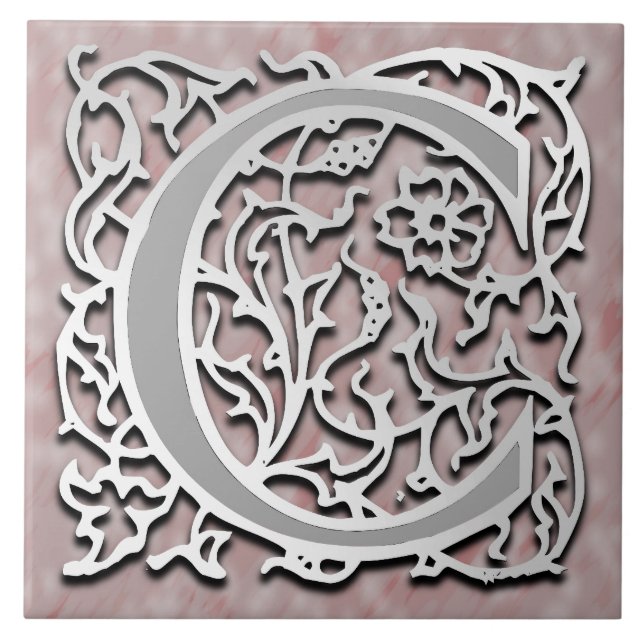 Carreau C Monogramme "Pierre d'Argent" Carrelage en cérami (Devant)